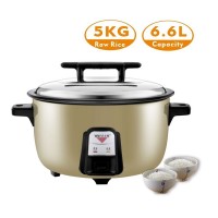 Cooking 6.6L 5kgs Raw Rice Electrical Commercial Rice Cooker with Dual Thermal Protection